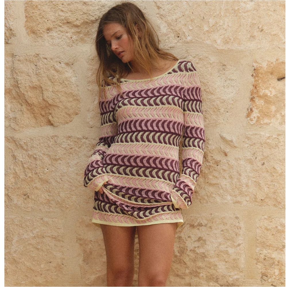 Striped Knit Sweater Dress